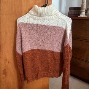 Colorblock Turtleneck Sweater